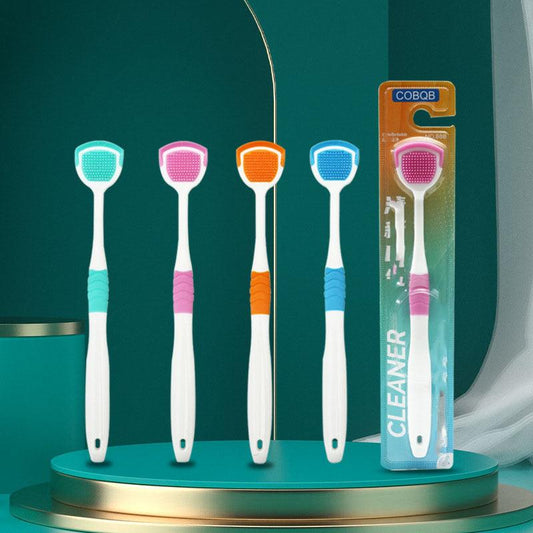 2pcs Tongue Scraper Tongue Coating Scraper Oral Care Silicone Tongue Cleaners