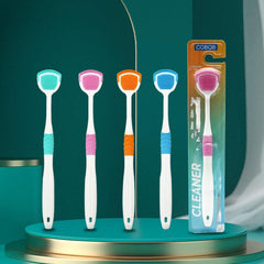 2pcs Tongue Scraper Tongue Coating Scraper Oral Care Silicone Tongue Cleaners