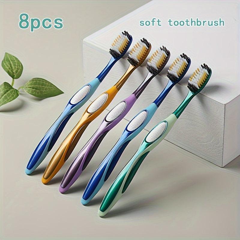 8 Soft Filament ToothBrush Rounded Brush Head For Adults