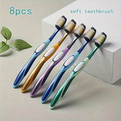 8 Soft Filament ToothBrush Rounded Brush Head For Adults