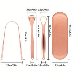 3pcs Tongue Scraper Reduce Bad Breath Oral Care Stainless Steel Tongue Cleaners