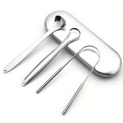 3pcs Tongue Scraper Reduce Bad Breath Oral Care Stainless Steel Tongue Cleaners