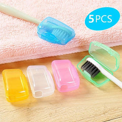 5pcs Colorful Toothbrush Head Cover Case Storage Box for Travel