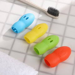 4pcs Silicone Toothbrush Head Cover Case Storage Box Protector Cap