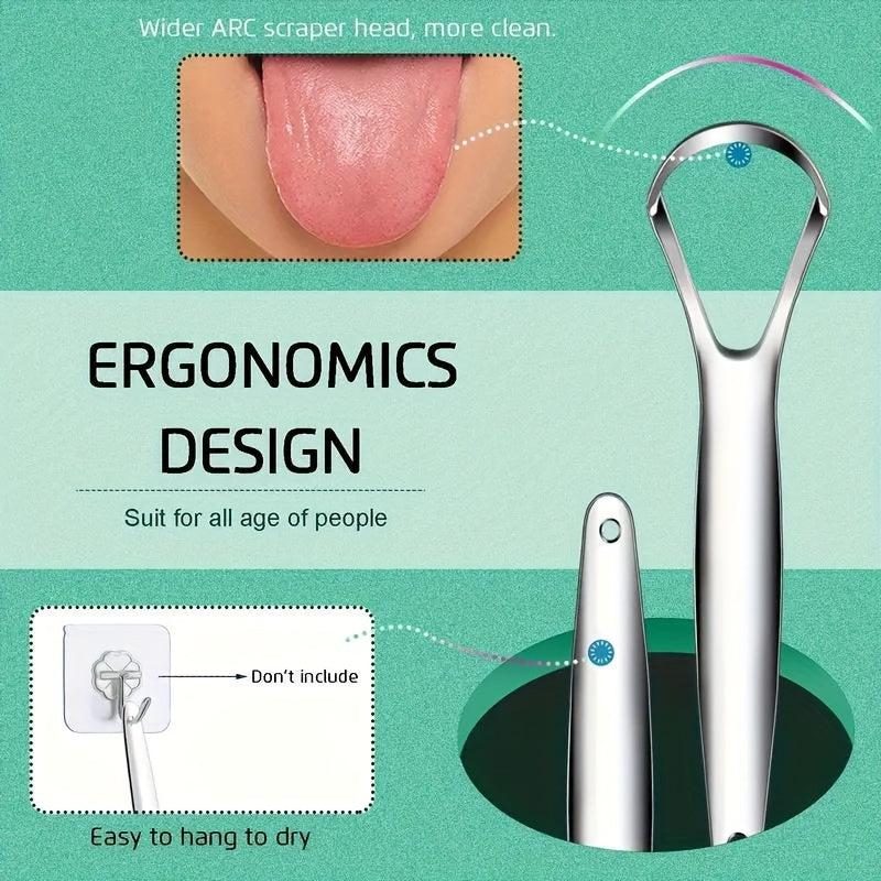 2pcs Tongue Scraper Oral Care Stainless Steel Tongue Cleaners