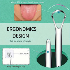 2pcs Tongue Scraper Oral Care Stainless Steel Tongue Cleaners