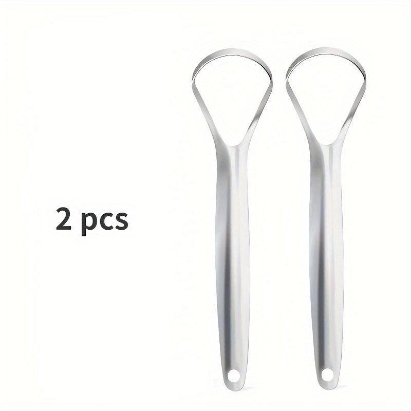 2pcs Tongue Scraper Oral Care Stainless Steel Tongue Cleaners