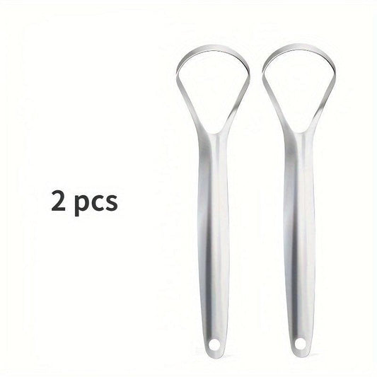 2pcs Tongue Scraper Oral Care Stainless Steel Tongue Cleaners