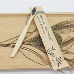 10pcs Manual Wooden Handle Toothbrushes with Soft Bristles for Oral Care