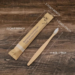 10pcs Manual Wooden Handle Toothbrushes with Soft Bristles for Oral Care