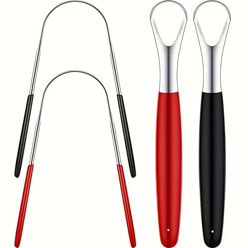 4pcs Metal Tongue Scraper for Oral Cleaning Brush