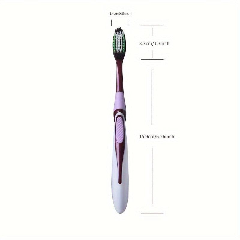 8pcs Soft Filament Toothbrush Rounded Brush Non Slip Handle Adults