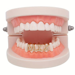 26 Capital Letters Braces with Zircon Single Denture Hip Hop Style