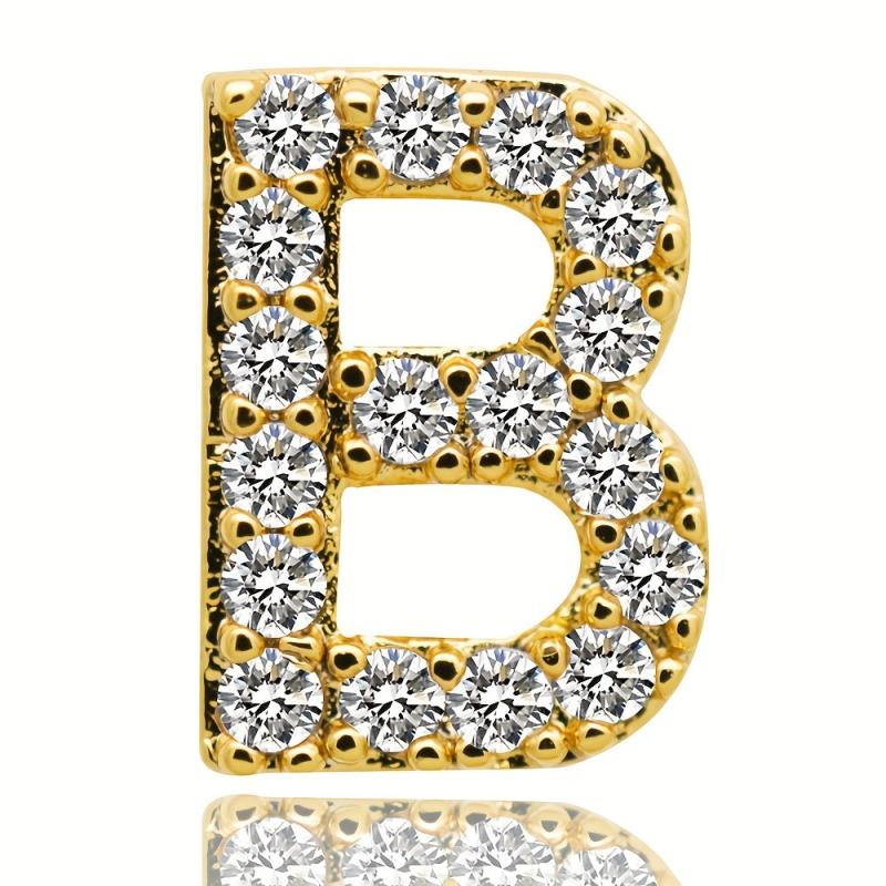 26 Capital Letters Braces with Zircon Single Denture Hip Hop Style