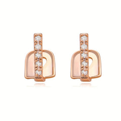 2pcs Micro Inlaid Zircon Stick Shaped Golden Grillz for Teeth
