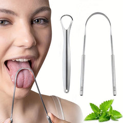 Stainless Steel Tongue Cleaner for Bad Breath - Oral Care Tool