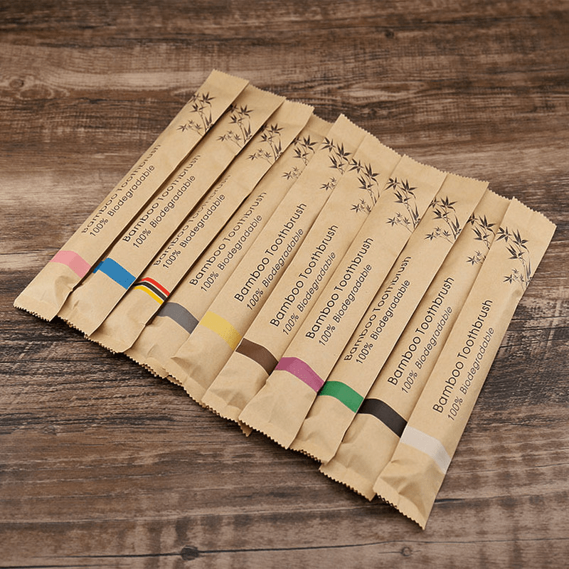 Bamboo Biodegradable Toothbrush Eco Friendly Manual Wooden Handle Soft Bristles