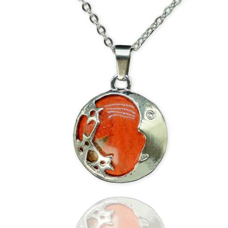 Starmoon Star Moon Crystal Healing Pendant Necklace