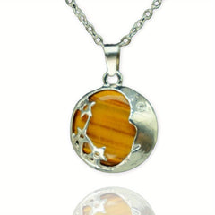 Starmoon Star Moon Crystal Healing Pendant Necklace