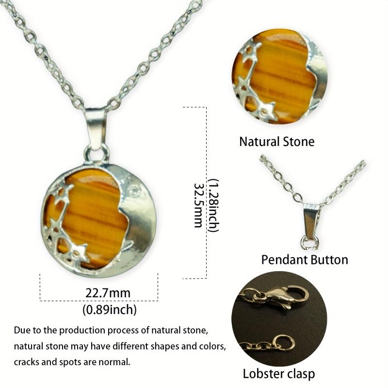 Starmoon Star Moon Crystal Healing Pendant Necklace