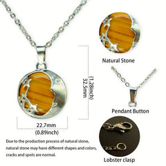 Starmoon Star Moon Crystal Healing Pendant Necklace