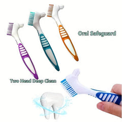 2pcs Denture Cleaning Brush Hard Denture Brush Oral Care Toothbrush