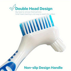 2pcs Denture Cleaning Brush Hard Denture Brush Oral Care Toothbrush