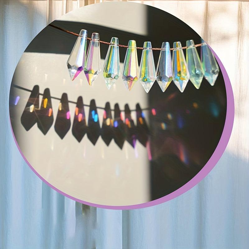 10pcs Sun Catcher Crystal Icicle Prism Pendant Chandelier DIY Parts