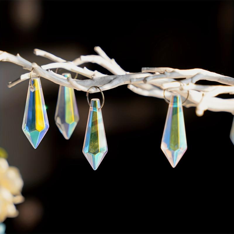 10pcs Sun Catcher Crystal Icicle Prism Pendant Chandelier DIY Parts