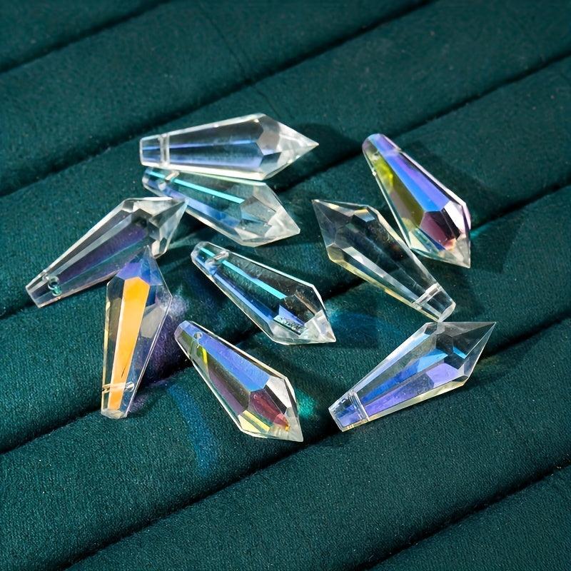 10pcs Sun Catcher Crystal Icicle Prism Pendant Chandelier DIY Parts