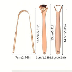 3pcs Tongue Scraper Reduce Bad Breath Stainless Steel Cleaners Oral Care