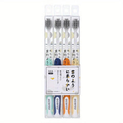 4 Pack Couple's Soft Toothbrushes For Deep Oral Care Adults