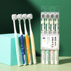 4 Pack Couple's Soft Toothbrushes For Deep Oral Care Adults