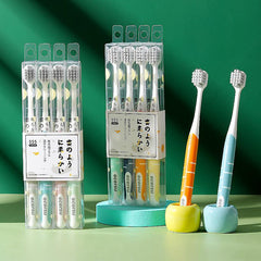 4 Pack Couple's Soft Toothbrushes For Deep Oral Care Adults