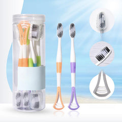 8pcs Multifunctional Tongue Scraping Toothbrush Manual Toothbrushes