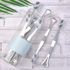 8pcs Multifunctional Tongue Scraping Toothbrush Manual Toothbrushes