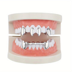 5PCS Golden Teeth Grillz Hip Hop Rapper Jewelry Halloween Gift