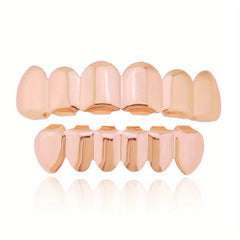 Plated Golden Silvery Teeth Grillz For Men Women