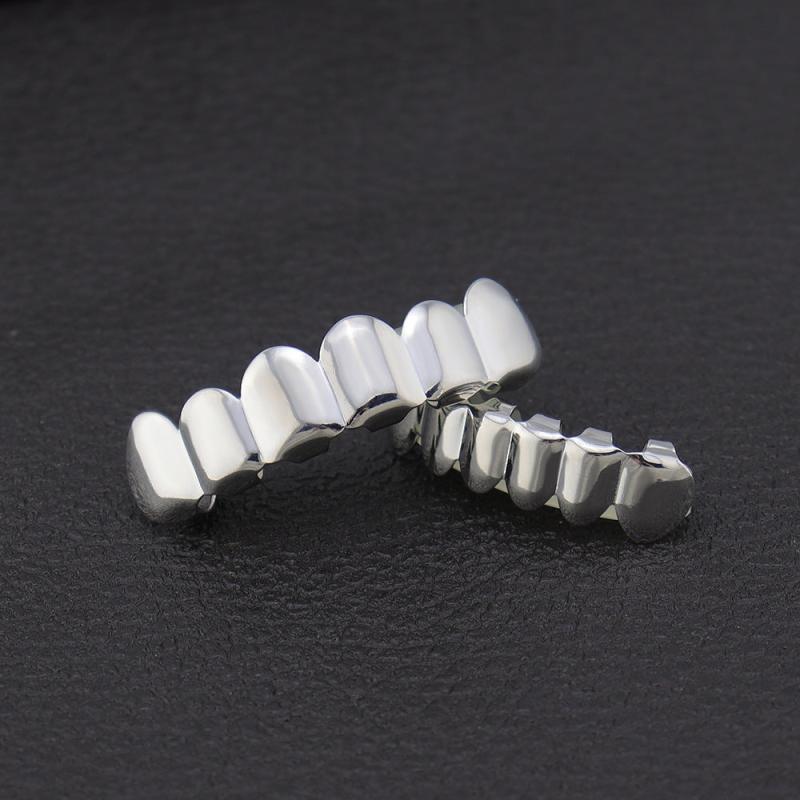 Plated Golden Silvery Teeth Grillz For Men Women