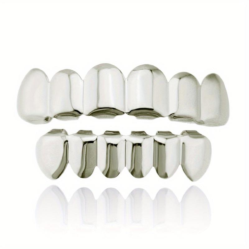 Plated Golden Silvery Teeth Grillz For Men Women