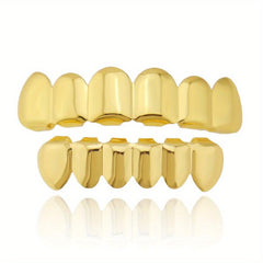 Plated Golden Silvery Teeth Grillz For Men Women