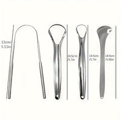 2pcs Tongue Scraper Reduce Bad Breath Stainless Steel Oral Care Tool