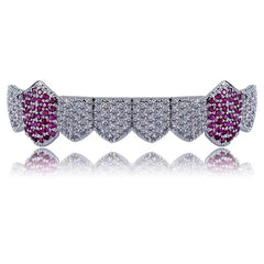 Hip Hop 8 Tooth Zircon Lower Teeth Grills Fangs Golden Brace