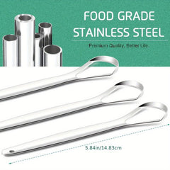 3pcs Stainless Steel Tongue Scraper Oral Care Tool for Adults