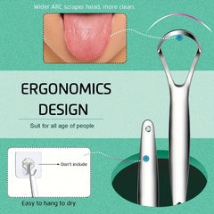 3pcs Stainless Steel Tongue Scraper Oral Care Tool for Adults