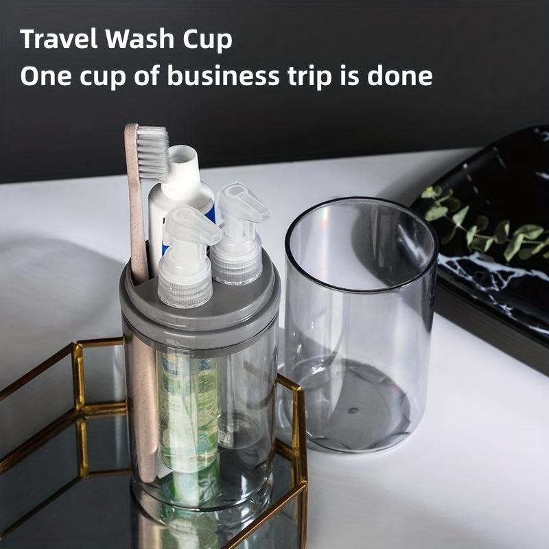 2pcs Portable Toothbrush Cup With Lid Toothpaste Storage Box