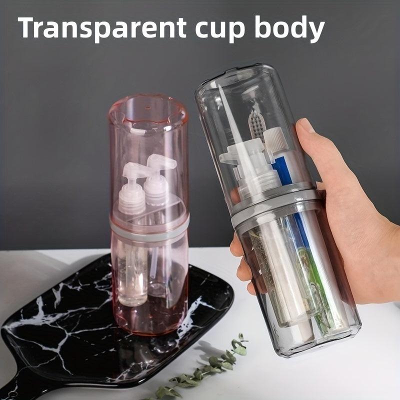 2pcs Portable Toothbrush Cup With Lid Toothpaste Storage Box