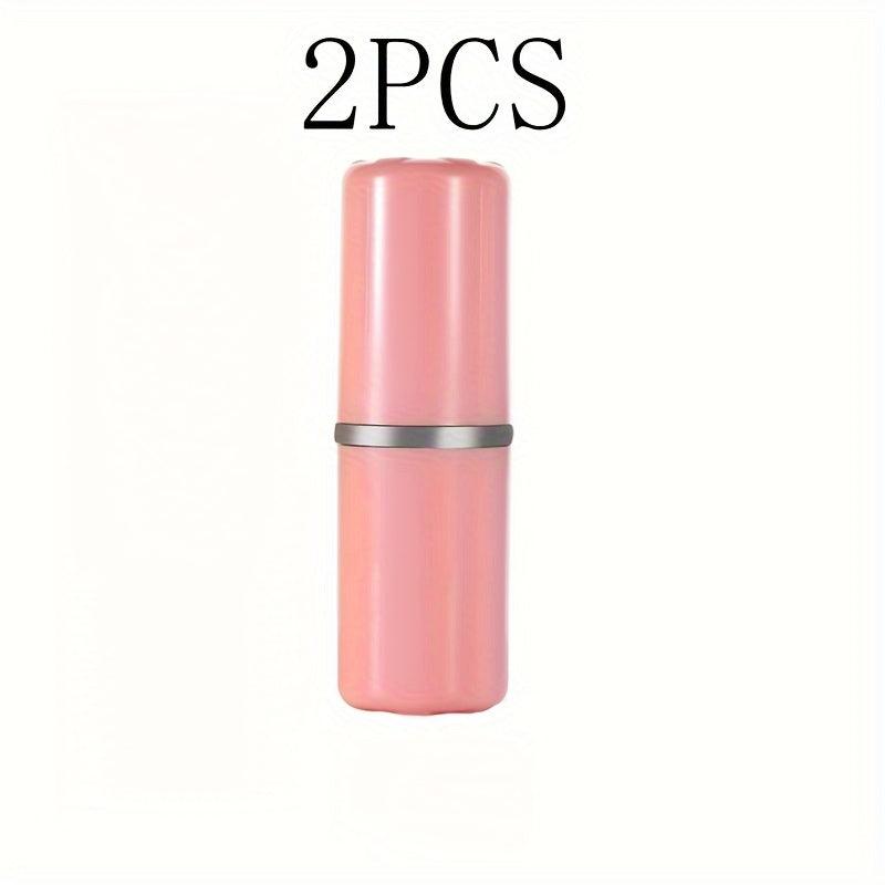 2pcs Portable Toothbrush Cup With Lid Toothpaste Storage Box