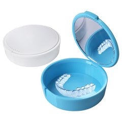Denture Aligner Case With Mirror Mouthguard Box Holder False Teeth Storage