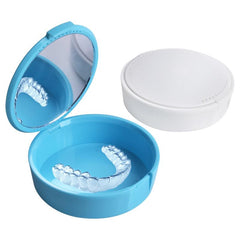 Denture Aligner Case With Mirror Mouthguard Box Holder False Teeth Storage